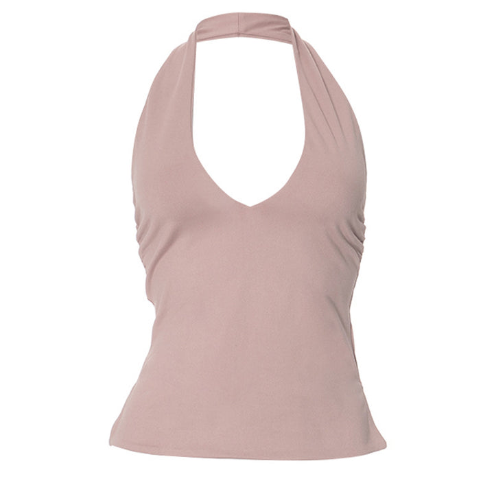 Damen Halter Neck Slim Fit Top Drune