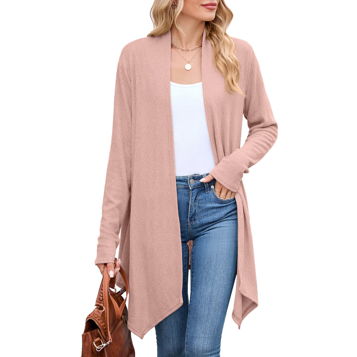 Damen Strickjacke mit asymmetrischem Schnitt und Strukturmuster Drune