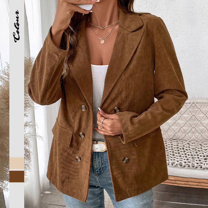 Damen strukturierte Cord-Blazerjacke Drune