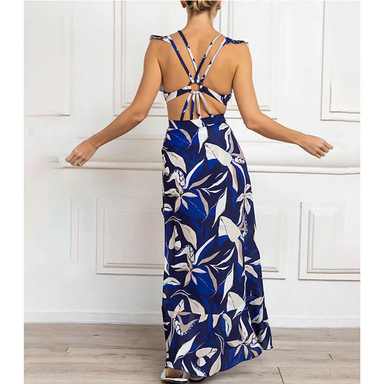 Damen Bikiniset mit elegantem Oberteil und fließendem Maxiröckchen Drune