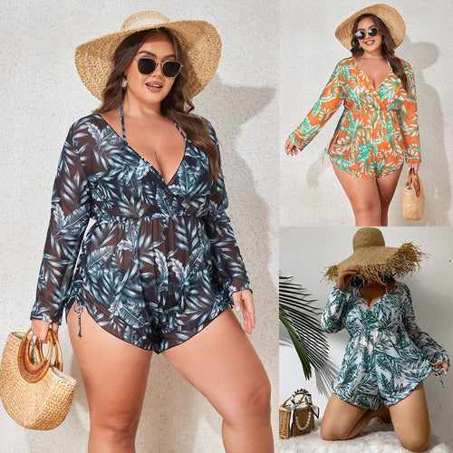 Damen Strandbikini-Set mit transparentem Überwurf Drune