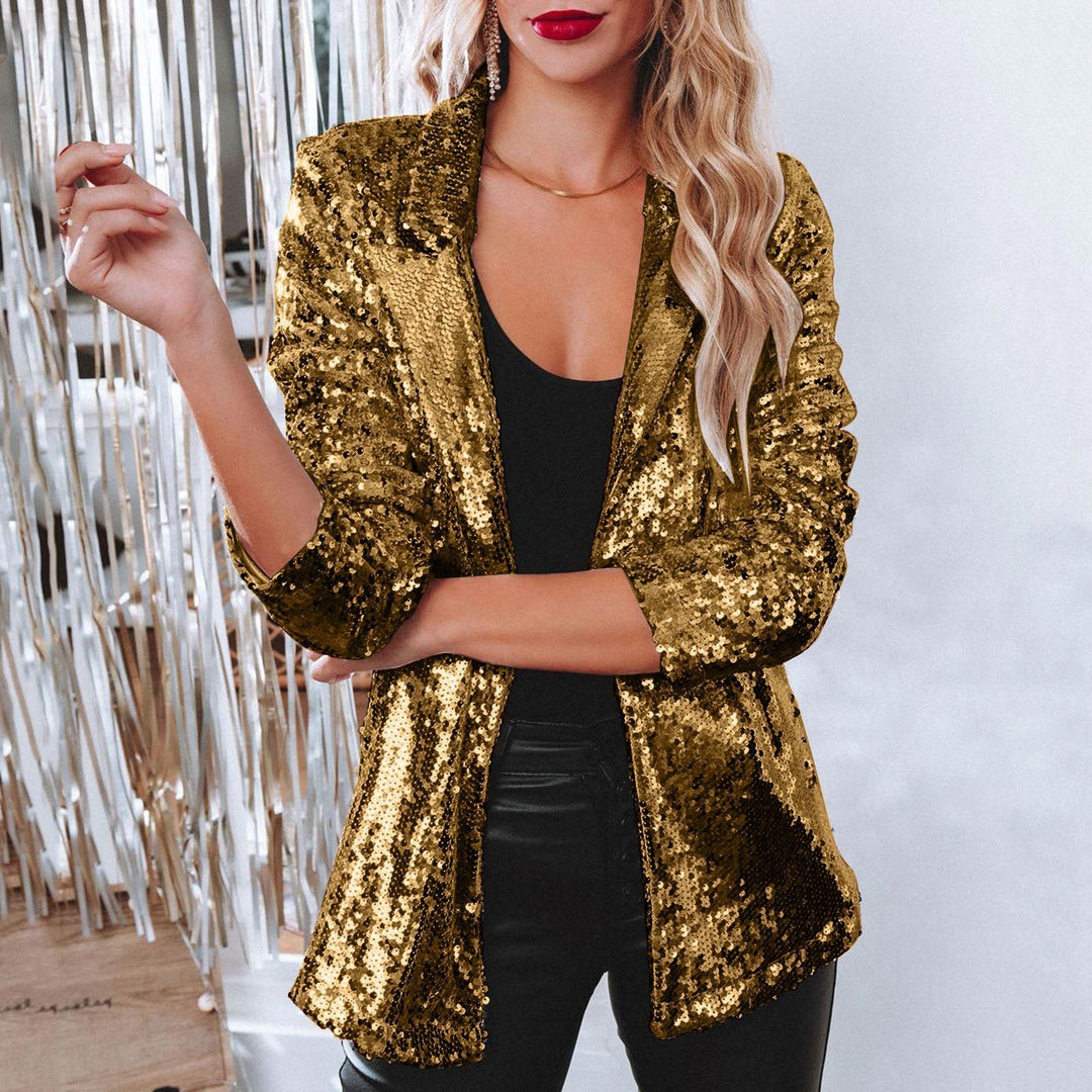 Damen eleganter Paillettenblazer mit schimmerndem Finish Drune