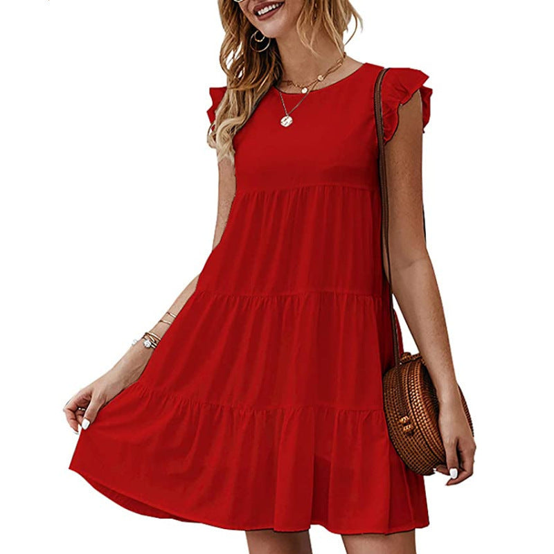 Damen Sommerkleid mit Rüschendetails und lässigem Schnitt Drune