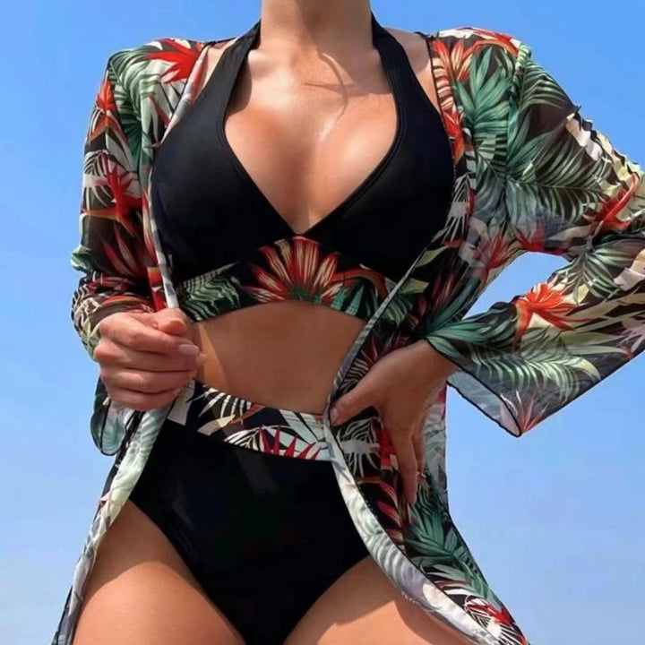 Damen Bikinikombination mit farbenfrohem Überwurf Drune