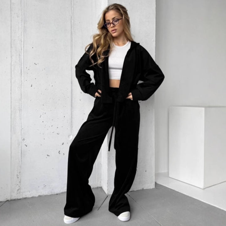 Damen sportlicher Loungewear-Anzug mit entspannter Passform Drune