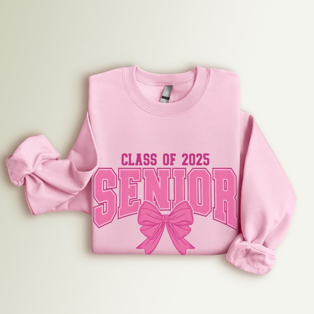Damen Sweatshirt mit Abschlussjahr und dekorativem Schleifendesign Drune