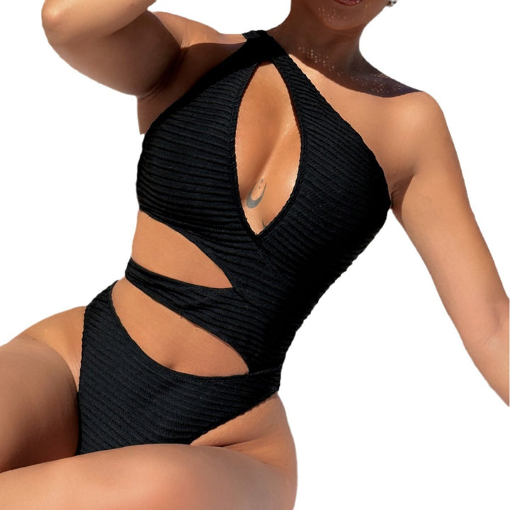 Damen Einseitiger Cut-Out Badeanzug mit hohem Beinausschnitt Drune