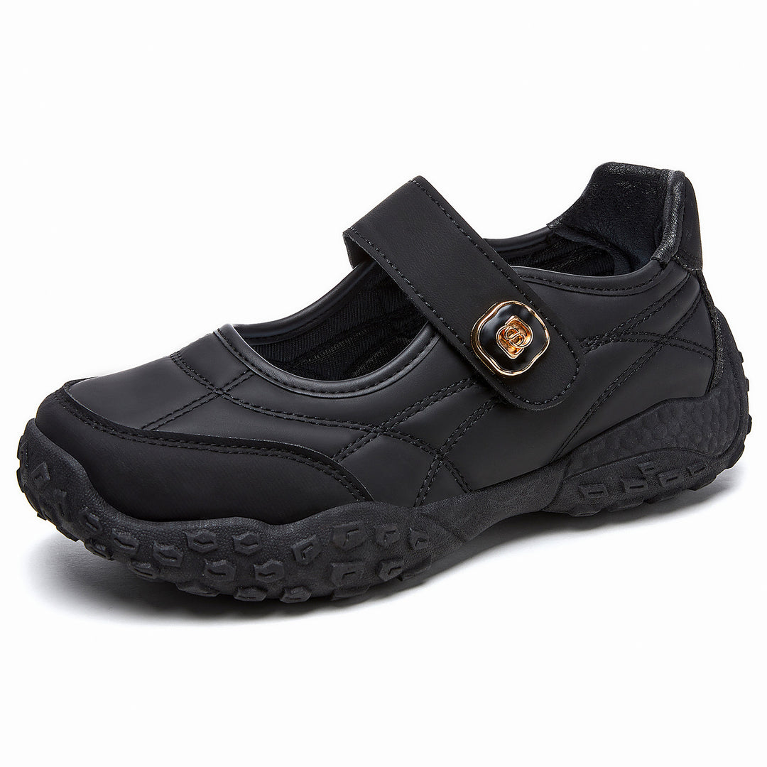 Damen nan sportive Mary-Jane Freizeitschuh mit verstellbarem Klettverschluss, gepolstertem Knöchelkragen und profiliertem Outdoor-Laufsohlen-System Drune