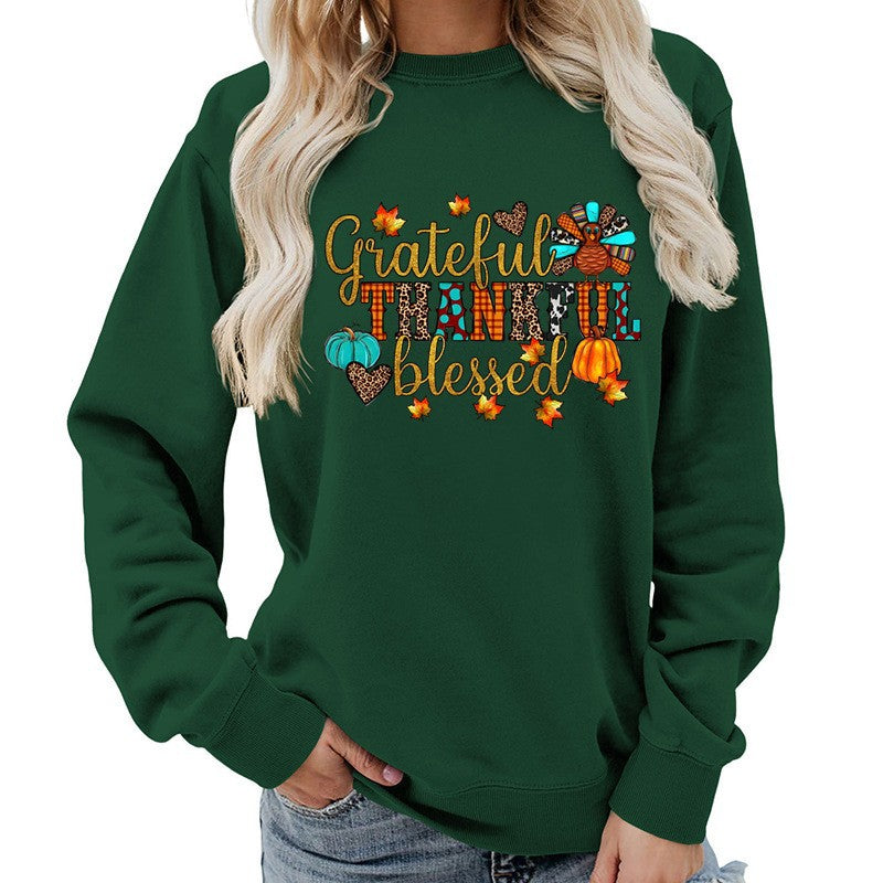 Damen Sweatshirt mit herbstlichem Dankeschön-Motiv Drune