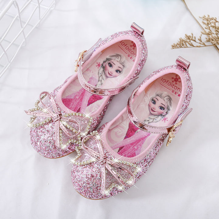 Mädchen Glitzernde Ballerina-Schuhe mit Schleifen- und Strassverzierungen Drune