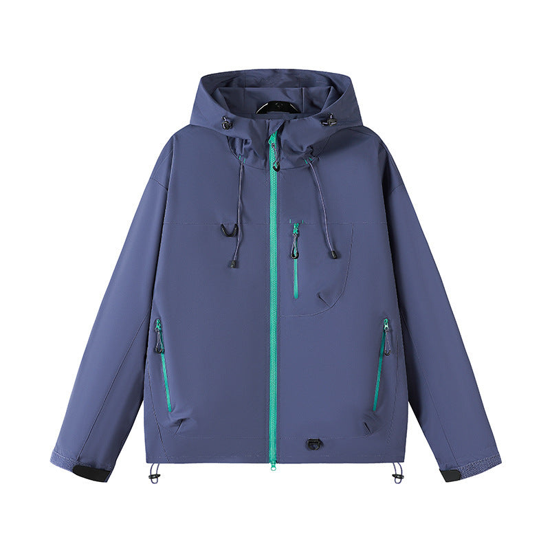 Herren technische Outdoor-Jacke mit verstellbarem Kapuzendesign und zahlreichen Reißverschlusstaschen Drune