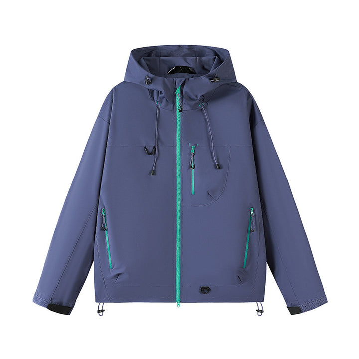 Herren technische Outdoor-Jacke mit verstellbarem Kapuzendesign und zahlreichen Reißverschlusstaschen Drune