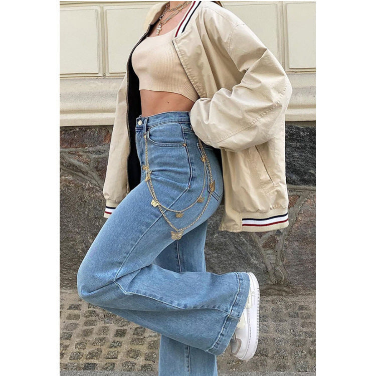 Damen Flared Jeans mit hohem Bund und trendigem Schlag Drune