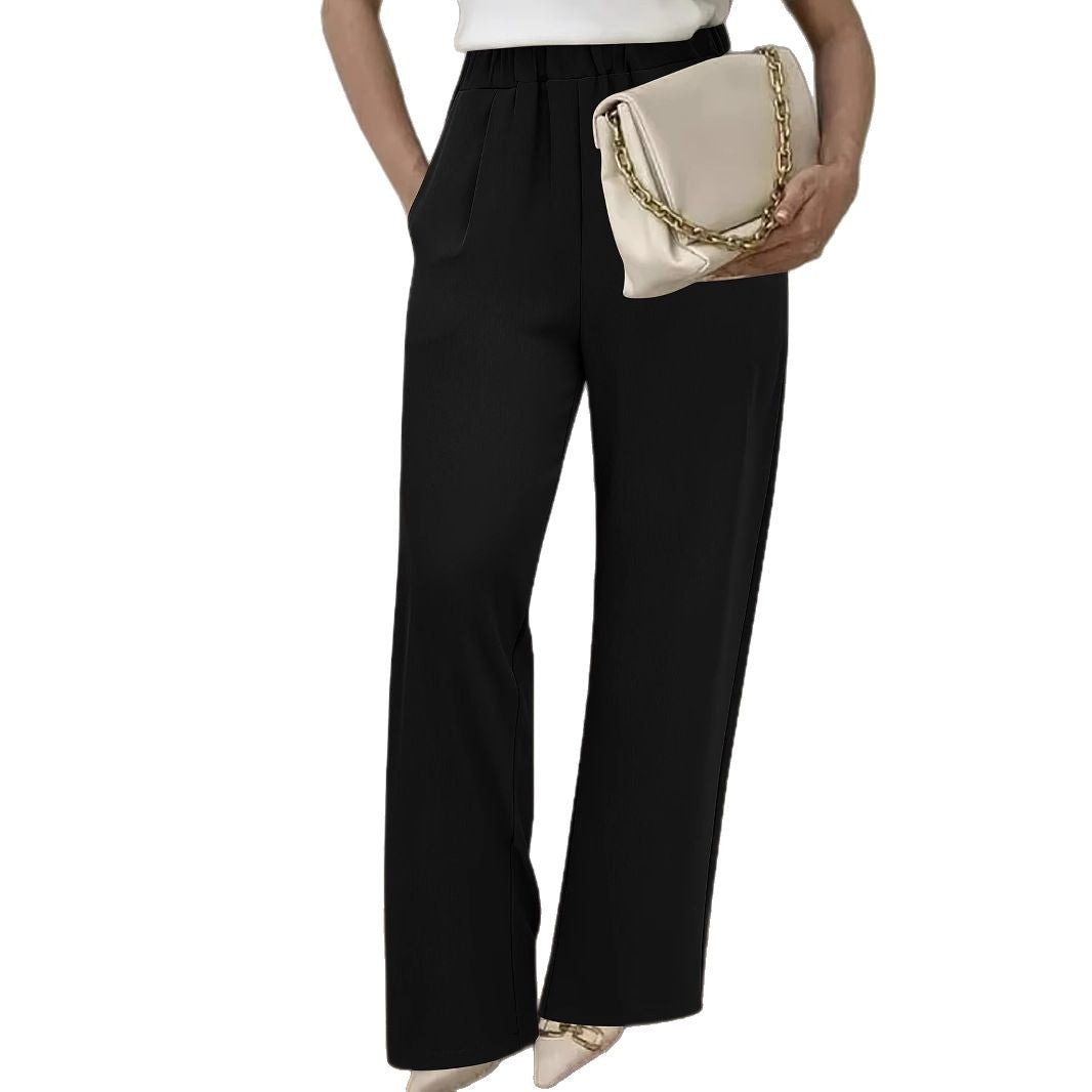 Damen Elegante weite Bundfaltenhose Drune