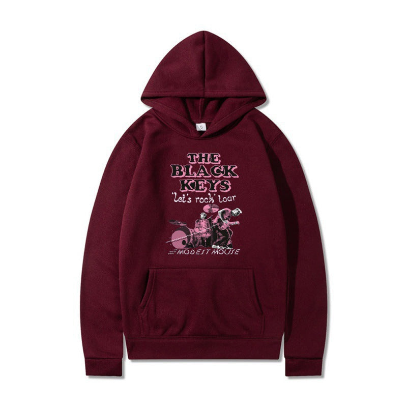 Damen Kapuzenpullover mit kreativem Rockband-Design und komfortabler Passform Drune