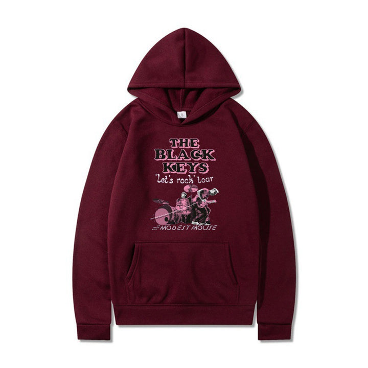 Damen Kapuzenpullover mit kreativem Rockband-Design und komfortabler Passform Drune