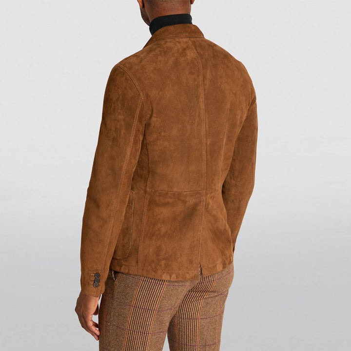 Herren modischer Wildlederblazer mit praktischen Taschen und elegantem Schnitt Drune