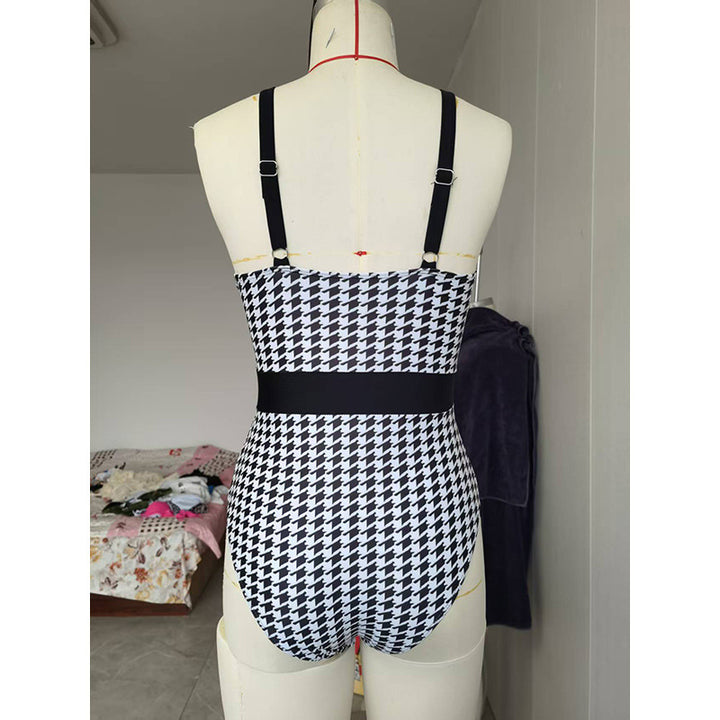 Damen Einteiler Badeanzug mit eleganter Gürteldetails Drune