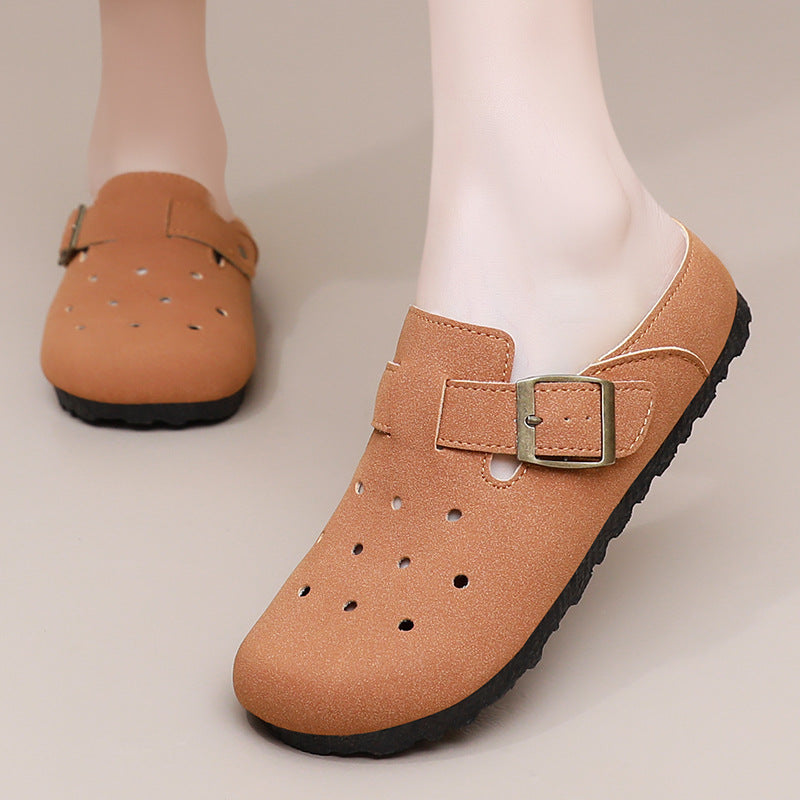 Damen nan lässiger Clog-Slipper mit verstellbarer Schnalle und ergonomischem Komfortfußbett Drune