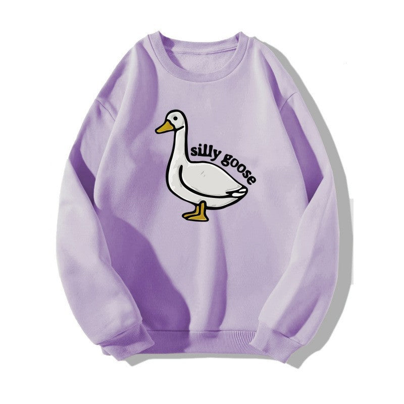 Damen Sweatshirt mit verspieltem Entenmotiv und lässigem Schnitt Drune