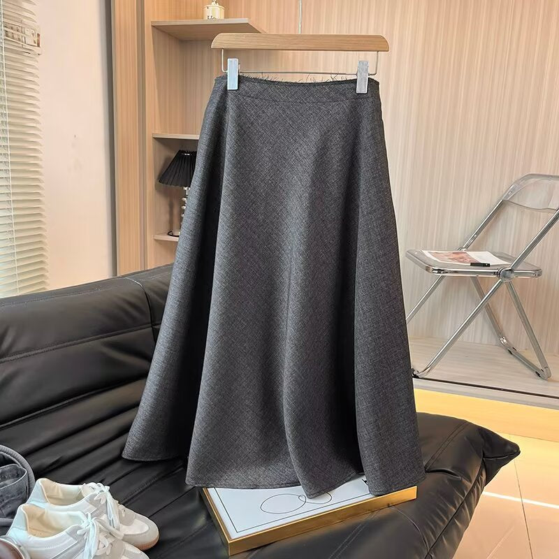 Damen Elegante und fließende Maxirock mit hochtailliertem Design Drune