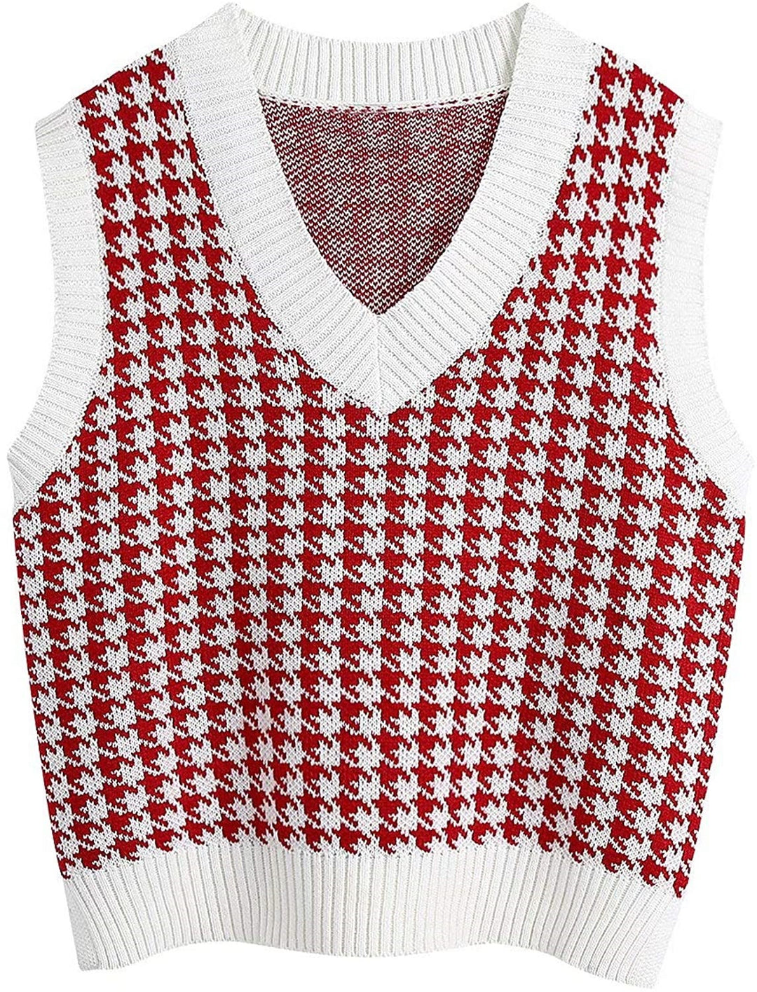 Damen Strickweste mit modernem Hahnentritt-Muster Drune