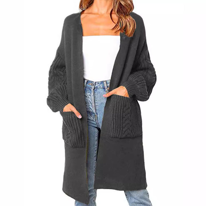 Damen gemütliche Strickjacke mit Taschen Drune