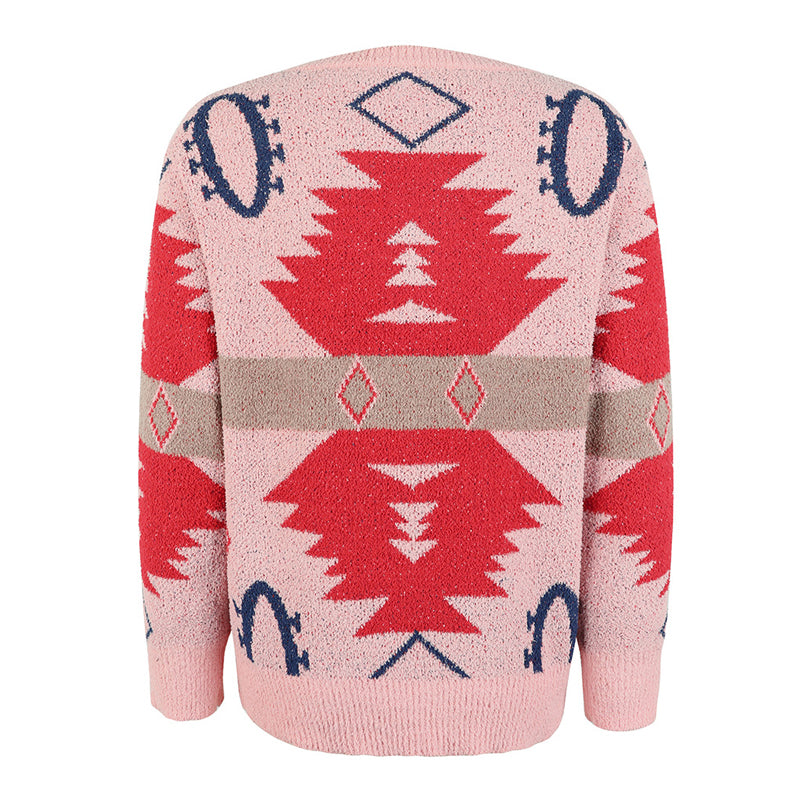 Drune | Gemusterter, Lässiger Strickpulli
