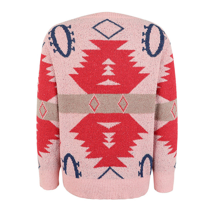 Drune | Gemusterter, Lässiger Strickpulli
