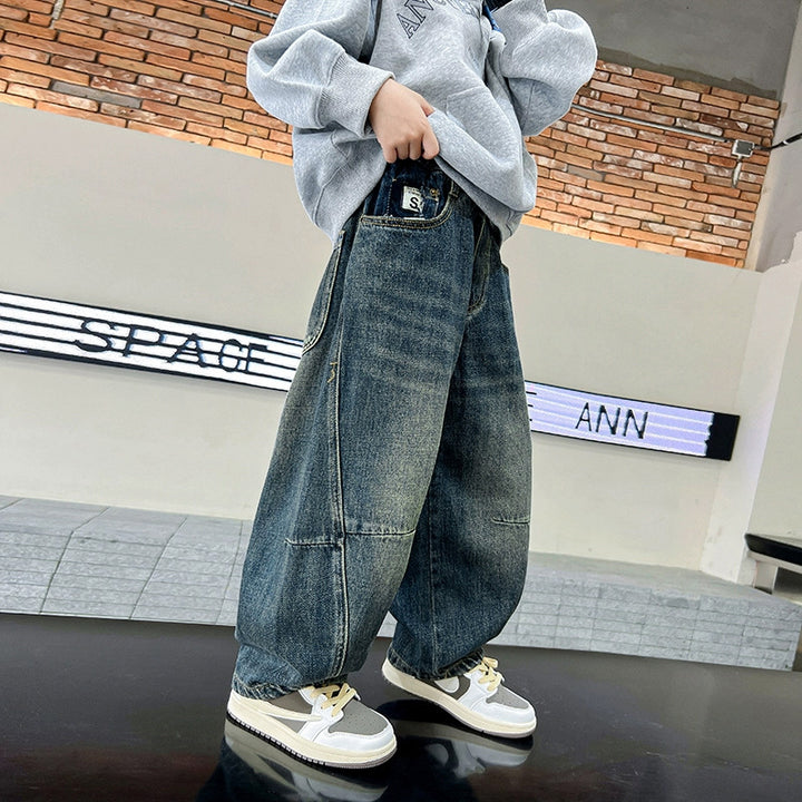 Damen weite Denim-Hose mit modernem Schnitt und lässigem Design Drune