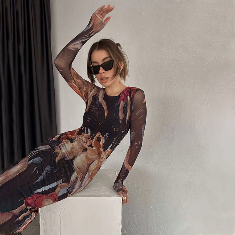 Damen figurbetontes Kunstkleid Drune