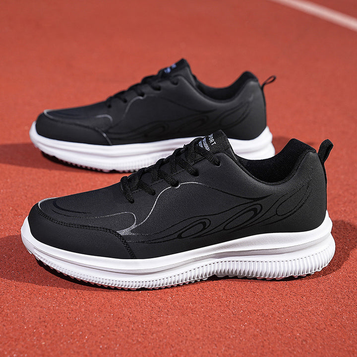 Herren nan dezenter Business-Casual Sneaker mit synthetischem Glattleder, gepolstertem Kragen und profiliertem Gummigrip Drune
