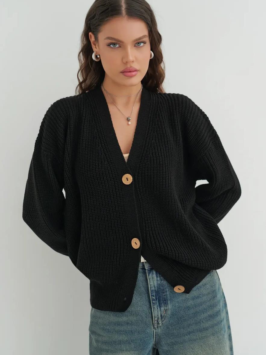 Damen lässiger Strickcardigan Drune