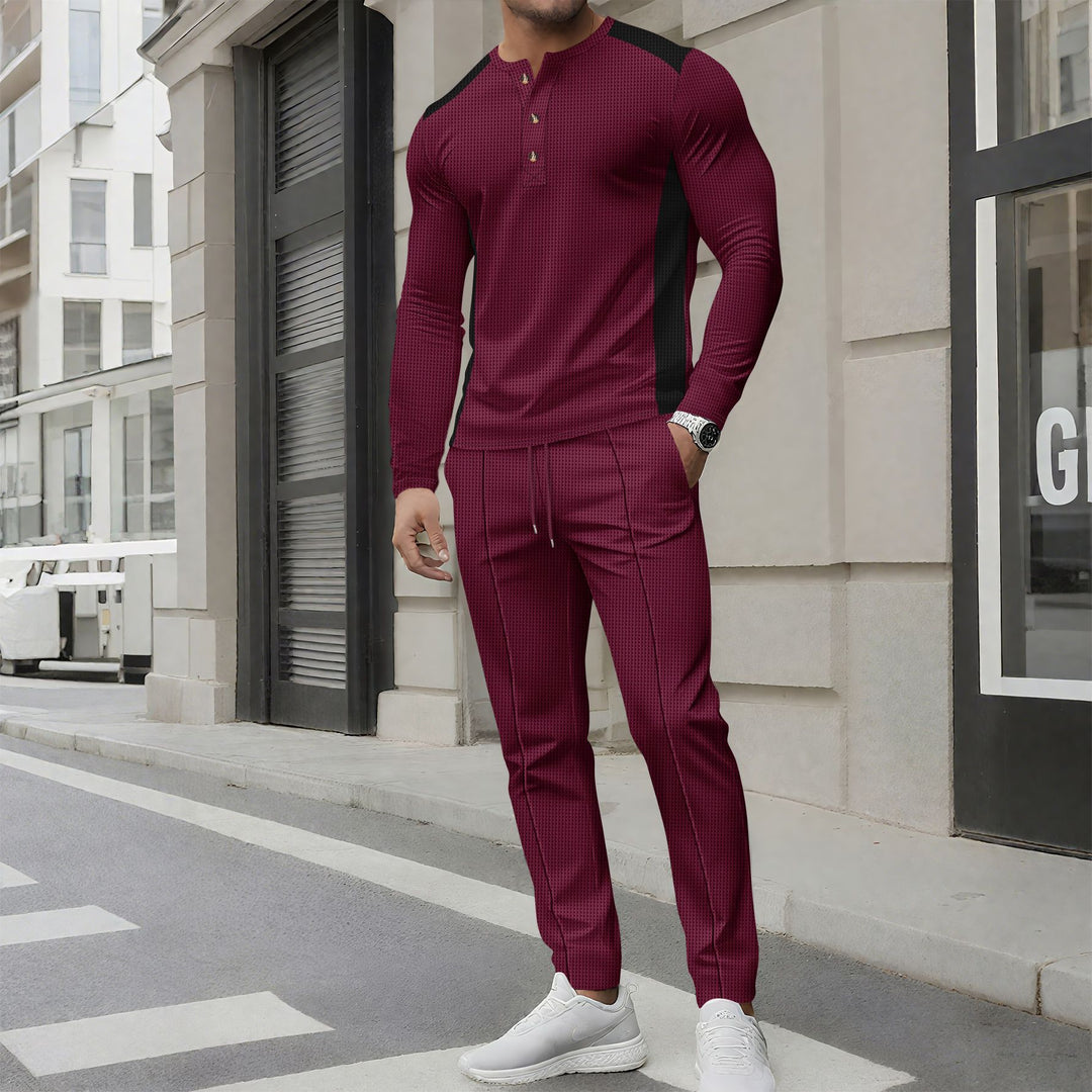 Herren Sportanzug mit moderner Knopfleiste und atmungsaktivem Material Drune