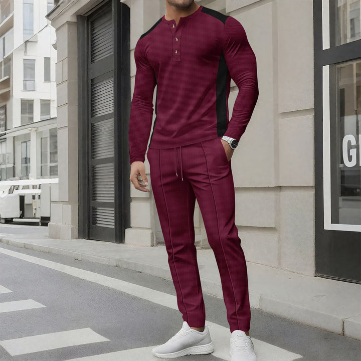 Herren Sportanzug mit moderner Knopfleiste und atmungsaktivem Material Drune