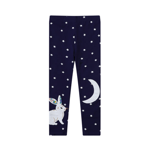 Mädchen Leggings mit verspieltem Hasen- und Sternenmotiv Drune