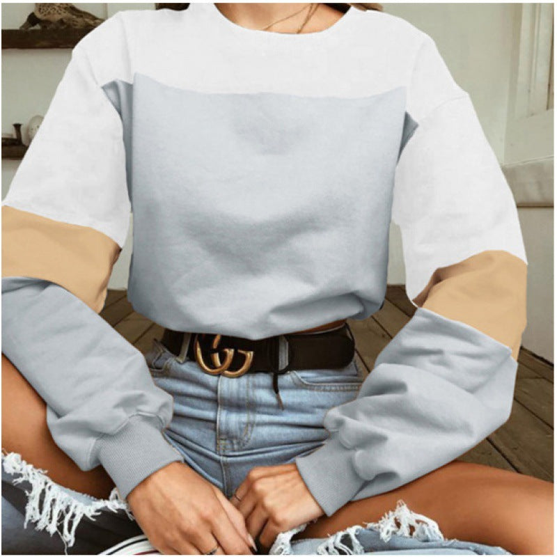 Damen Sportlicher Sweatshirt mit modernen Blockstreifen Drune