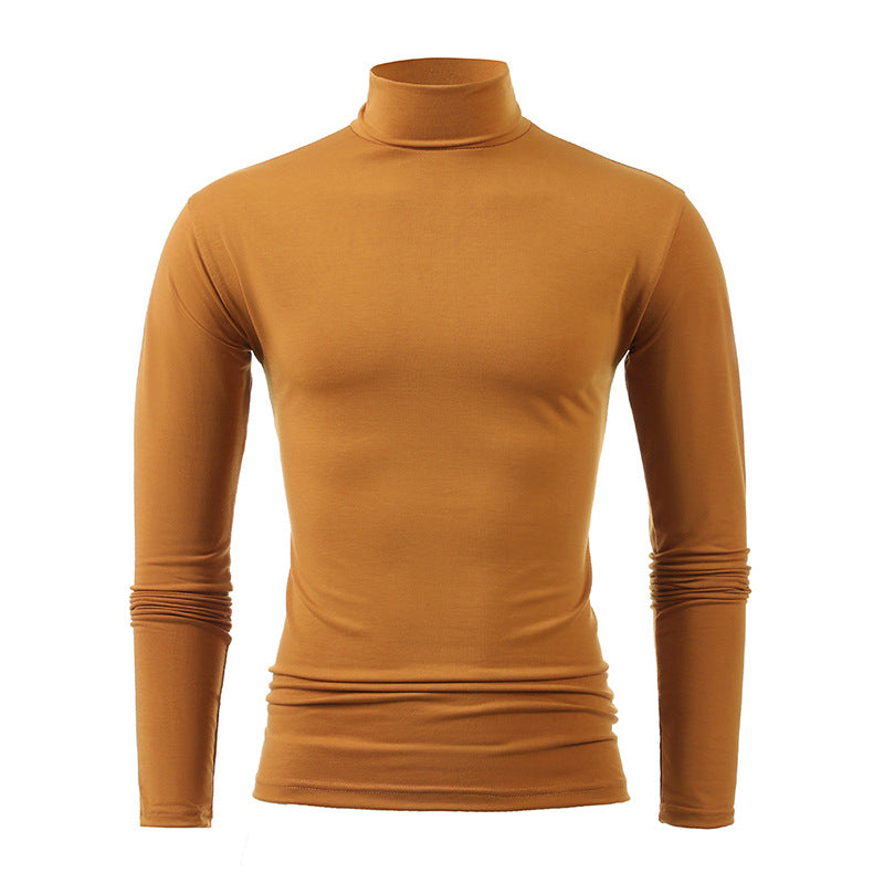 Herren nan schlankes Rollkragen-Langarmshirt aus feinem Baumwoll-Stretch Slim Fit Drune