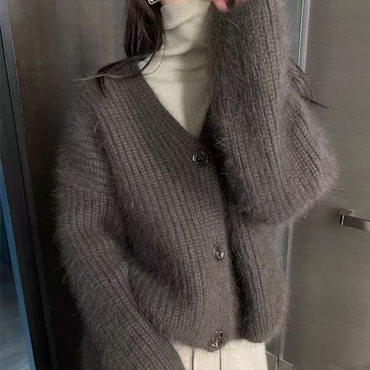 Damen kuscheliger Strickcardigan mit einzigartig weichem Material und praktischem Knopfverschluss Drune