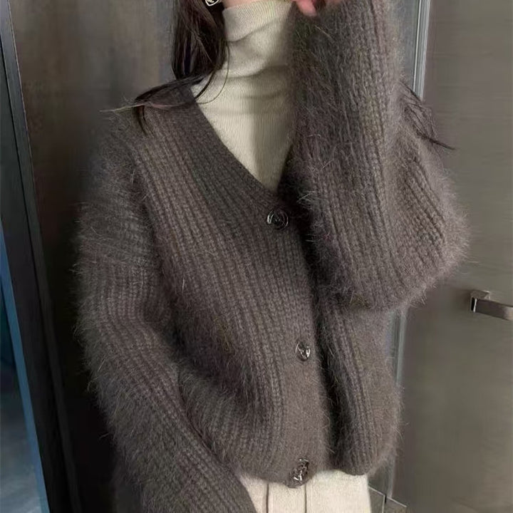 Damen kuscheliger Strickcardigan mit einzigartig weichem Material und praktischem Knopfverschluss Drune