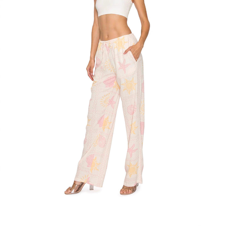 Damen bequeme Schlafhose mit maritimem Muster Drune