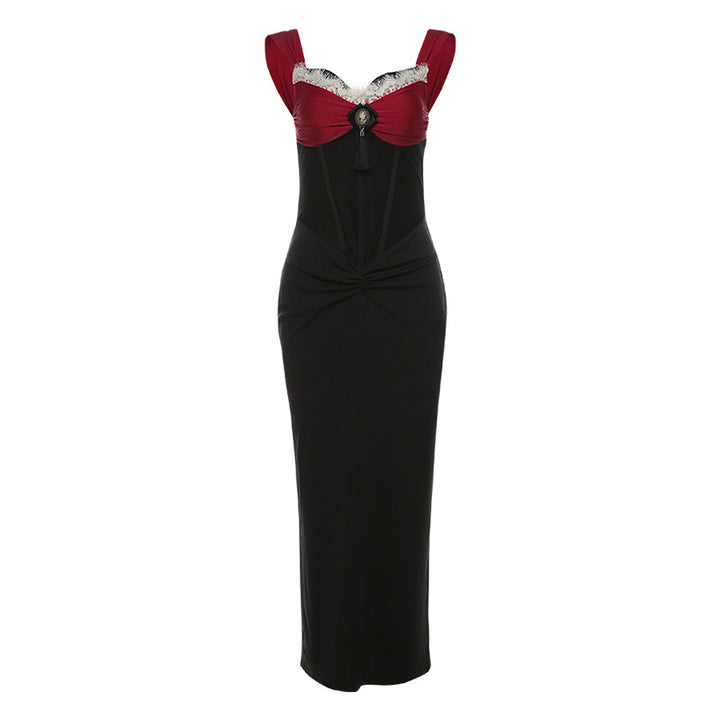 Damen Elegantes Maxikleid mit dekadentem Bustier-Oberteil und verzierten Details Drune