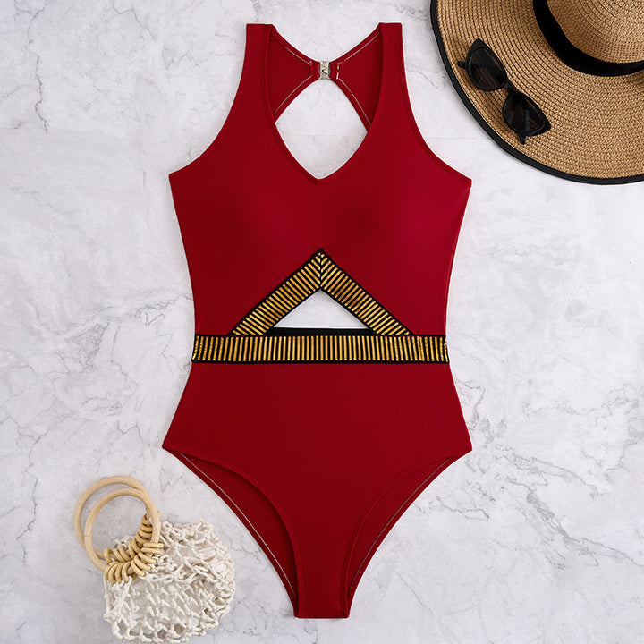 Damen Badeanzug mit Cut-Out Design und modischen Akzenten Drune