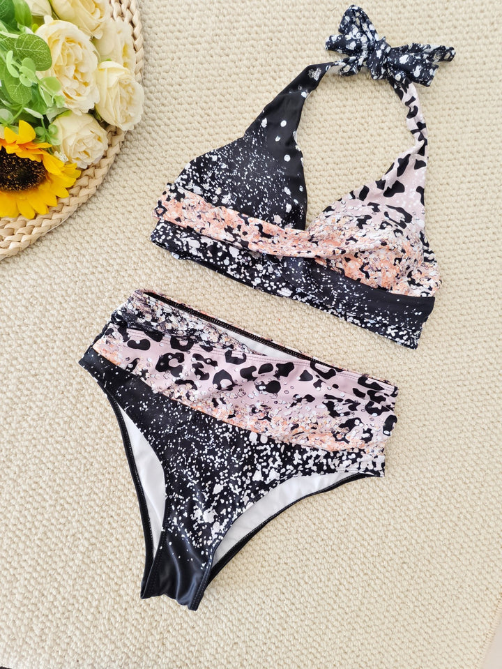 Damen Bikini-Set mit trendigem Animal-Print und modischem Schleifen-Detail Drune