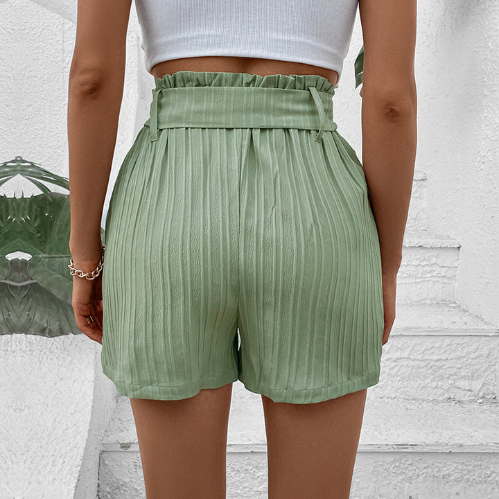 Damen Faltenshorts mit verstellbarem Taillengürtel Drune