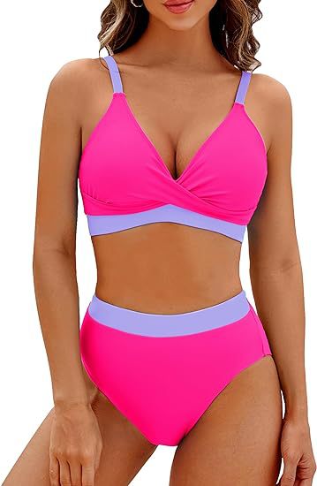 Damen Sportlicher hochtaillierter Bikini Drune
