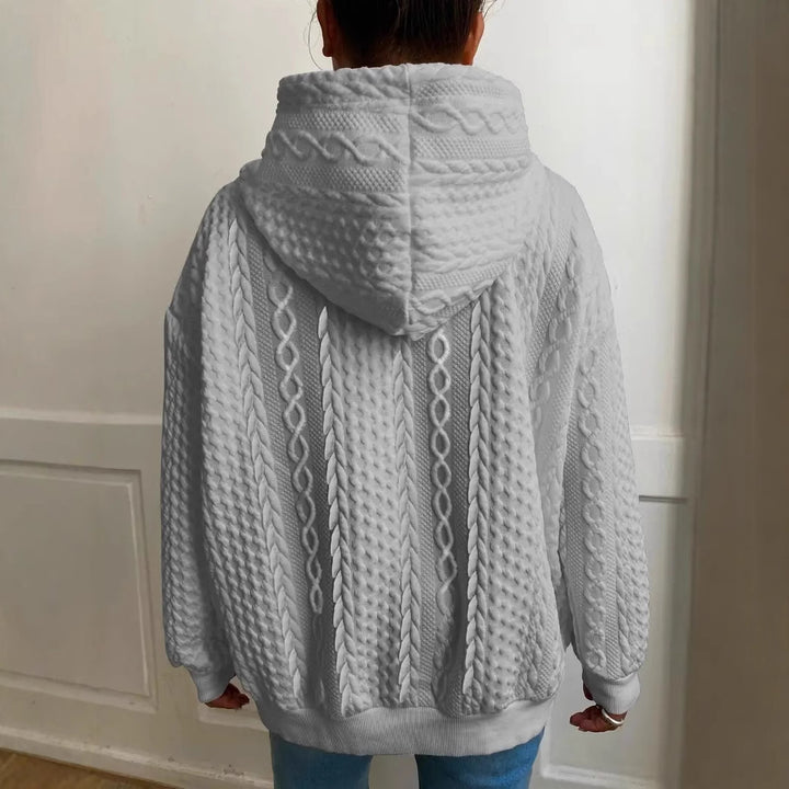 Damen gemütlicher Hoodie mit strukturiertem Strickdesign Drune