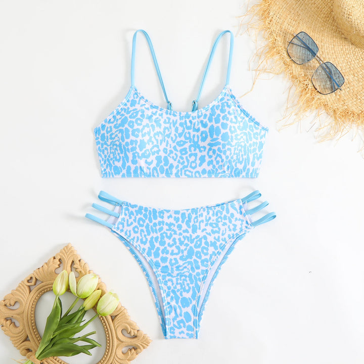 Damen Triangel-Bikini mit aufregendem Leopardenmuster und sportlichen Details Drune