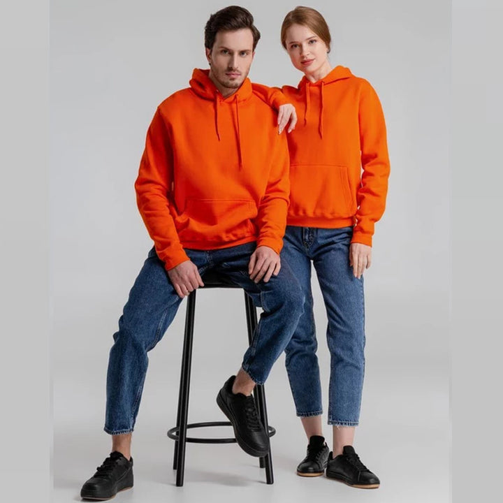 Unisex nan minimalistischer Heavyweight Kapuzenpullover aus French‑Terry mit verdeckter Kängurutasche und schmaler Silhouette Drune
