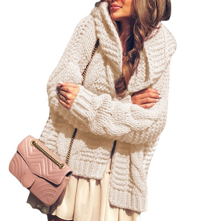 Damen Grobstrickjacke im lässigen Oversized-Stil mit Schalkragen und großen Taschen Drune